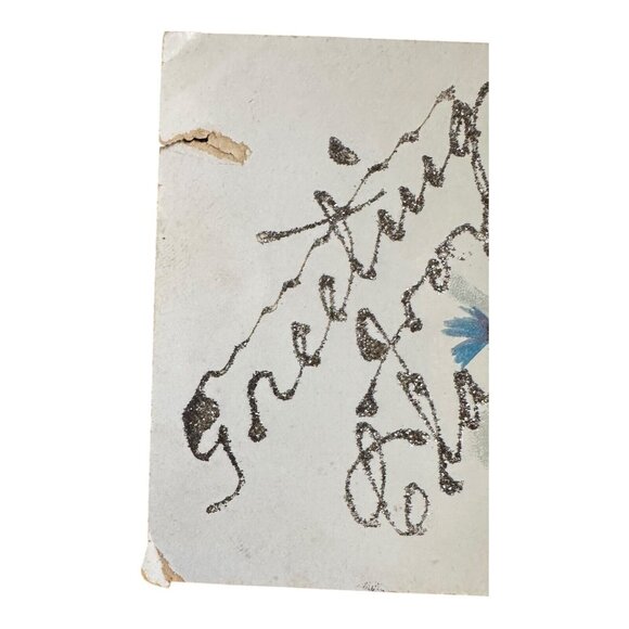 Clarks Grove MN Postcard Greetings Mabel Glitter Flower Embossed c1910's Vintage - Picture 2 of 5